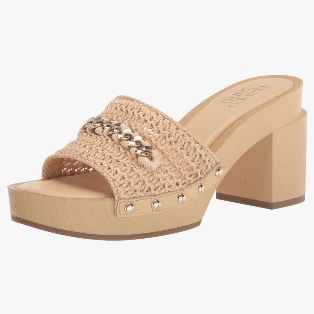 Franco Sarto Capri Clog Sandals Beige/Light Tan (Crudo) Size 10 - Picture 2 of 16